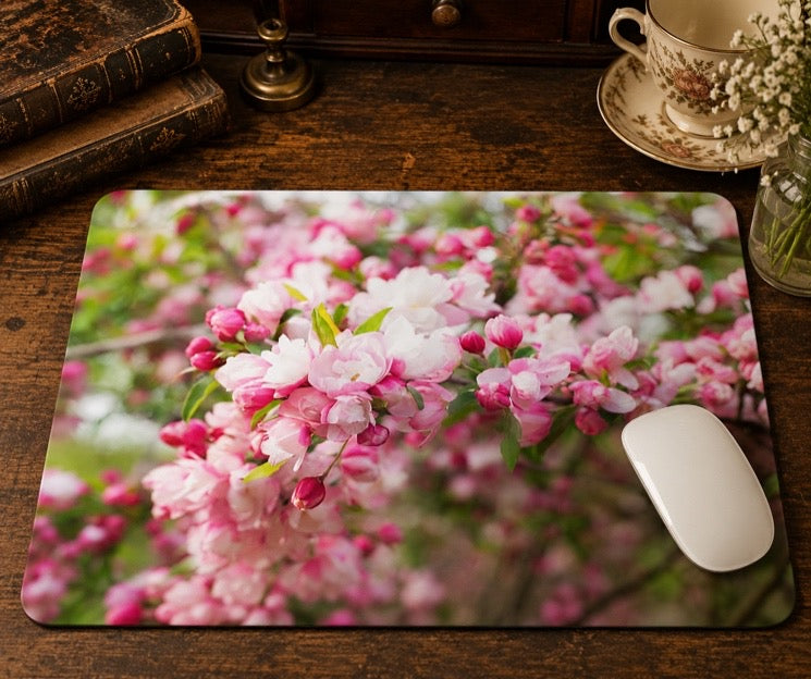 CRAB APPLE BLOSSOMS MOUSE PAD