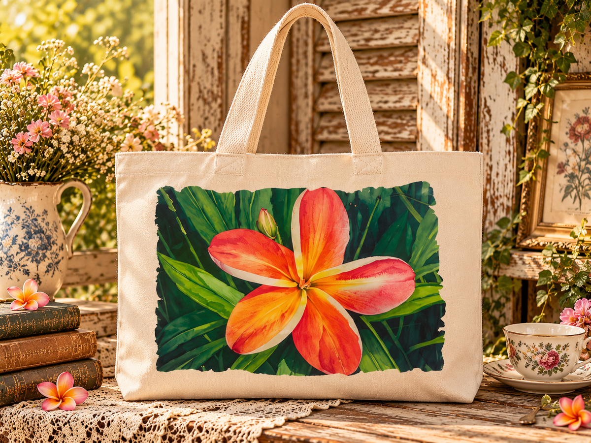 PLUMERIA ART TOTE
