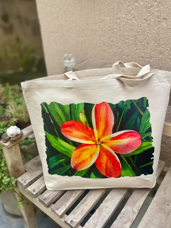 PLUMERIA ART TOTE