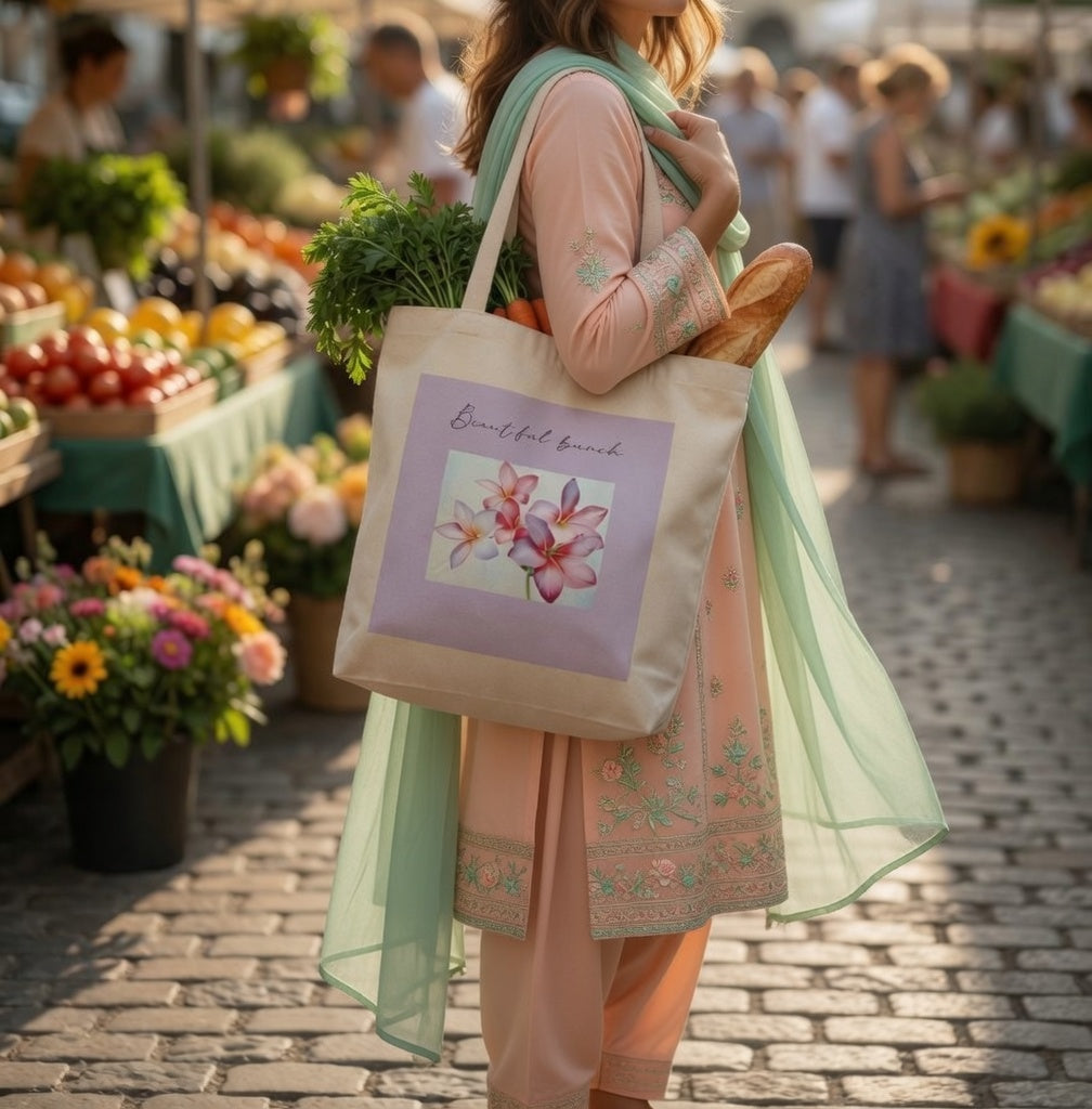 PLUMERIA BUNCH ART TOTE